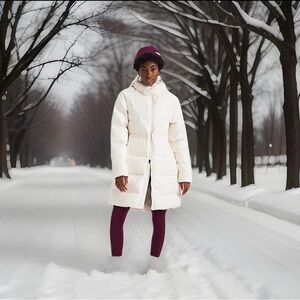 North Face Women Explore Farther Parka White Dune Puffer Jacket Coat Medium New